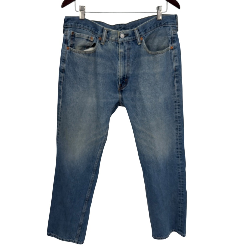 Levi's 505 Jeans Mens 36x30 Blue Regular Fit Straight Leg Medium Wash Denim